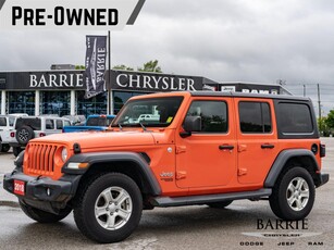 Used 2018 Jeep Wrangler Unlimited Sport SPORT S PUNK'N METALLIC ORANGE !! FRONT HEATED SEATS & STEERING WHEEL TECHNOLOGY GROUP SAFET for Sale in Barrie, Ontario
