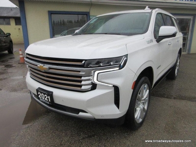 Used 2021 Chevrolet Tahoe LOADED HIGH-COUNTRY-MODEL 7 PASSENGER 6.2L - V8.. 4X4.. CAPTAINS.. 3RD ROW.. NAVIGATION.. PANORAMIC SUNROOF.. DVD PLAYER.. LEATHER.. BACK-UP CAMERA.. for Sale in Bradford, Ontario