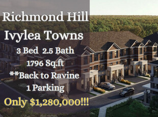 Richmond Hill BRAND NEW townhouse 4 Bed 3.5 Bath ONLY $1.28M!