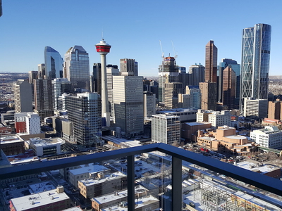 Calgary Condo Unit For Rent | Victoria Park | 34TH FLOOR - FULLY FURNISHED