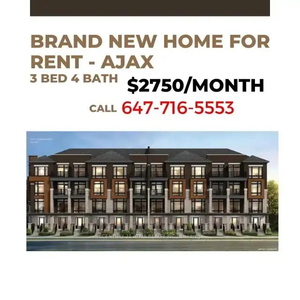 Brand New Ajax Home for Rent