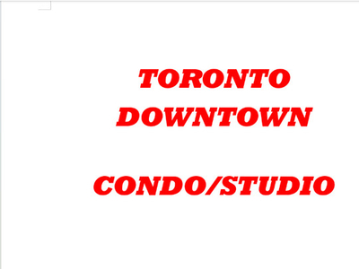 DOWNTOWN TORONTO CONDO/STUDIO for rent!