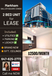 2 BED BRAND NEW MARKHAM UNIT FOR LEASE
