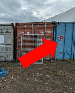 40' Shipping container in gated yard, with room for 1-2 Vehices