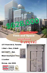 Condo Assignment - Time and Space 1 bed + 1 Den, 2 Bath,