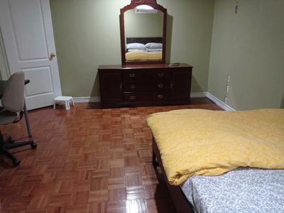 One full furnished bedroom with full furnished basement