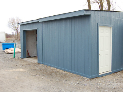 Storage shed and parking area