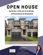 Open House !! Freehold End Unit Town For sale in Brampton !!