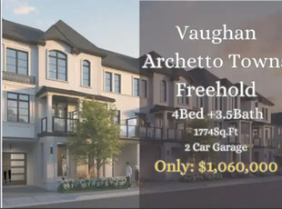 Selling 30k Loss!! 3-Story Freehold Townhouse in Vaughan 4B 3.5B
