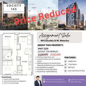 Society 145 at 145 Columbia- Waterloo Residences Assignment Sale
