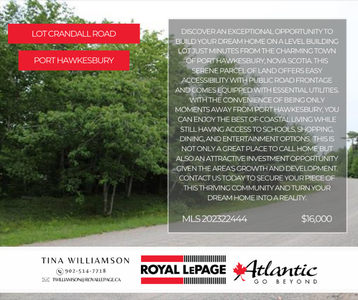 Vacant Land : 1.43 Acres : Port Hawkesbury just $16,000!
