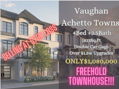 DISTRESS SALE‎‎ Selling at $75K LOSS Archetto Town In Vaughan