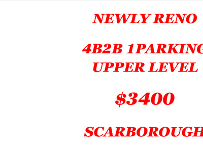 NEWLY RENOVATED 4B2B SEMI UPPER LEVEL for rent in SCARBOROUGH