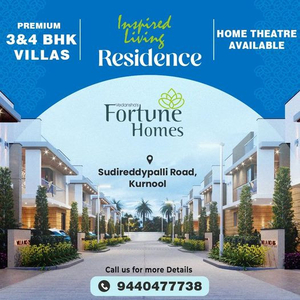 Exclusive 3BHK and 4BHK Duplex Villas with home theater Kurnool