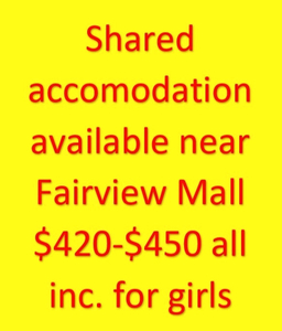 Accommodation for girls near Fairview Mall Kitchener