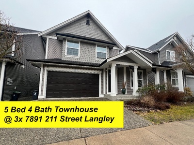 FOR RENT - Langley - 2 Story + Basement Townhouse - 5 BED 4 BATH