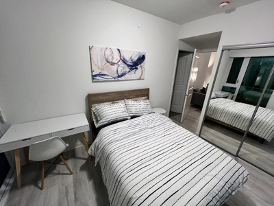 Furnished room, private bath, in new luxury Dundas Square condo