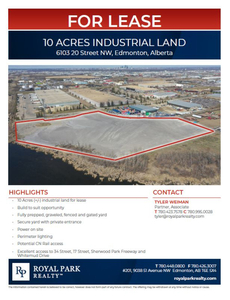 10 ACRES INDUSTRIAL LAND FOR LEASE