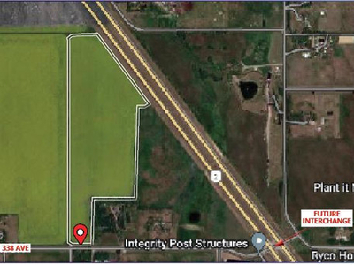 SOLD - 42.54 acres of Industrial land East Okotoks MLS@A2019222