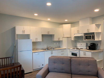 Newly renovated 1 bedroom + den ground level suite