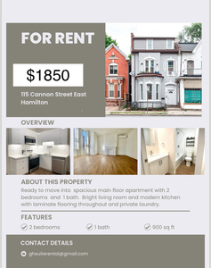 Two bedroom one bath hamilton apartment- all utilities included