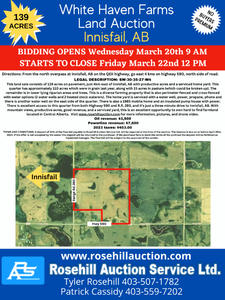 Unreserved Land Auction - Rosehill Auction Services Ltd