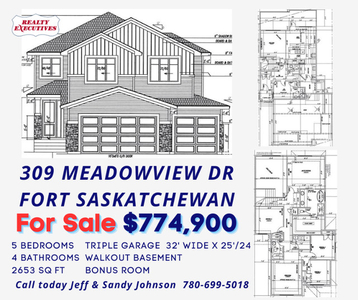 309 Meadowview Dr. Fort Saskatchewan New Built Homes