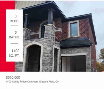 freehold corner townhouse for sale in Niagara