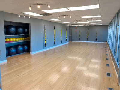 Studio space for rent inside a private gym facility.