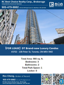 【FOR LEASE】DT Brand-new Luxury Condos