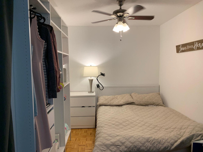 Den in large nice apartment, female only, April 20th