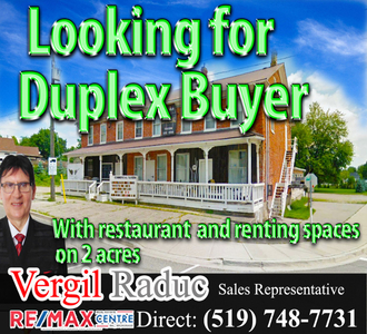 Duplex with restaurant for sale.