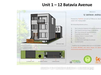 Condo/Apartment for sale, Unit 1 - 12 Batavia Ave, in Toronto, Canada