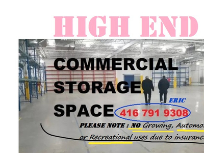 SECURE high end STORAGE warehouse HAS OPENINGS for designers etc