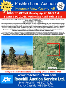 Unreserved Land Auction - Rosehill Auction Services Ltd