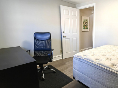 Furnished room, semi private bath, Beautyrest mattress, downtown