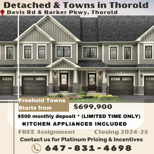 Brand New Towns Avaialble in Thorold, Caledonia