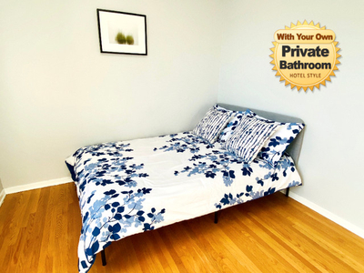 Furnished bedroom has private bathroom All-Inclusive -February 1